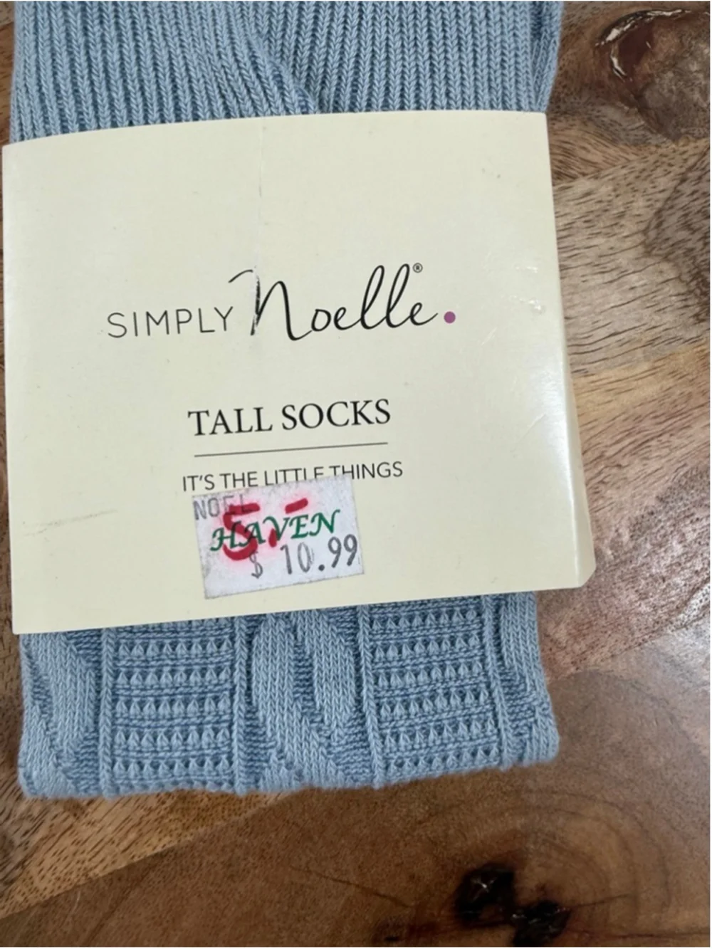 Women's Simply Noelle Light Blue Tall Socks One Size